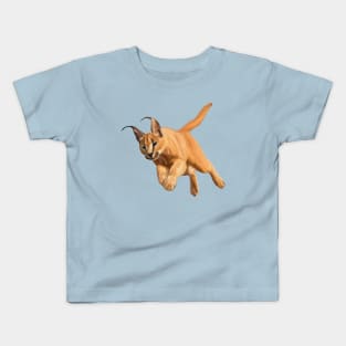 Pouncing Caracal Cat Kids T-Shirt